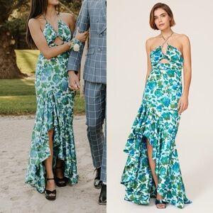 AMUR Edie Tie Neck Gown 0